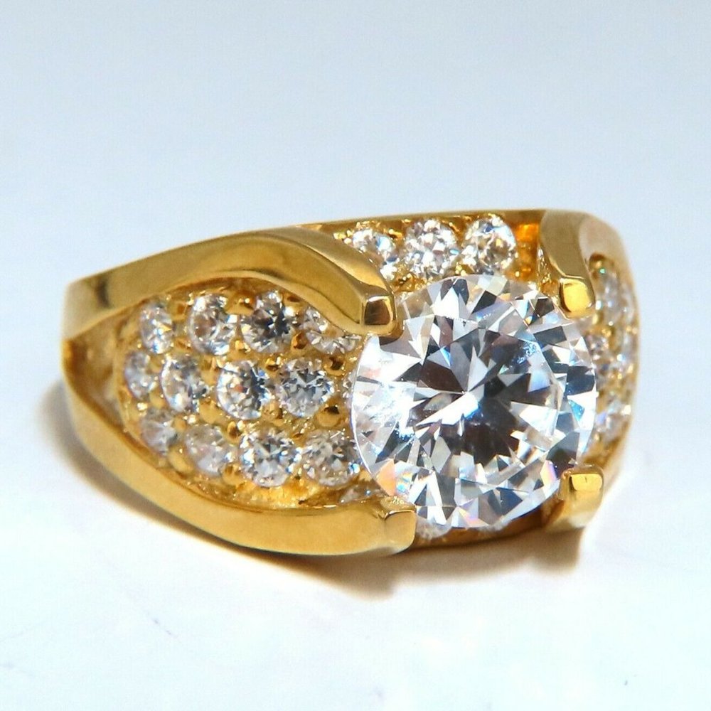 4ct CZ 14kt Gold Ring*